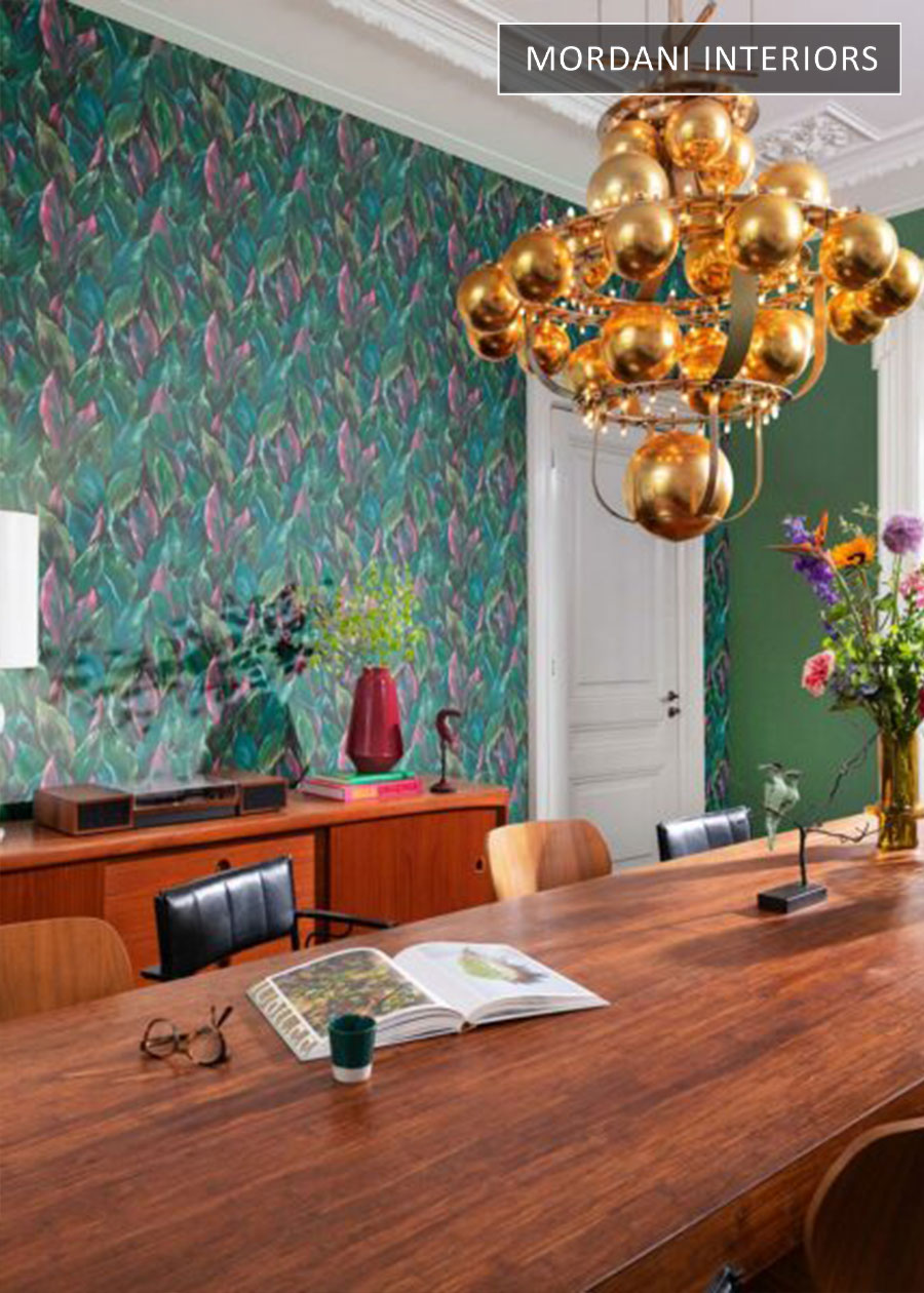 Neon Green Floral German Wallpaper